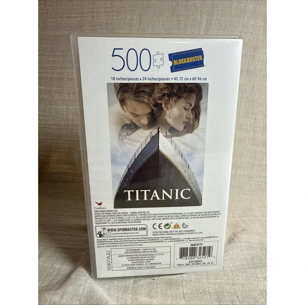Titanic Blockbuster Puzzle 500‎ Piece Cardinal In VHS case